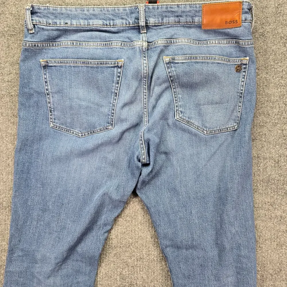 Boss Delaware Slim Fit Jeans Mens 38x34 (38x32) Blue Medium Wash Denim Stretch